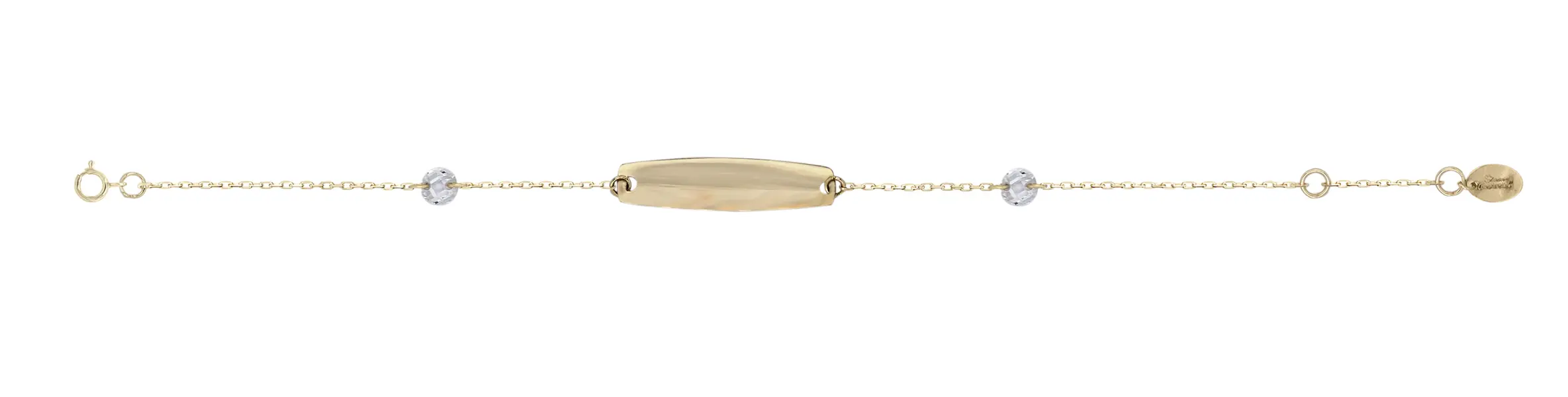 BABY BRACELET ID WITH TWO FACE CZ WHITE