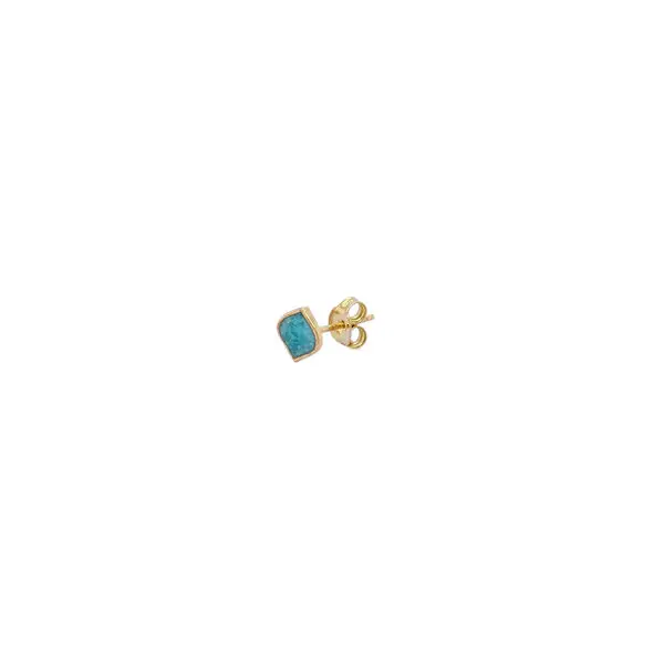 EARRINGS WITH DIAMOND SHAPED LIGHT BLUE ENAMEL