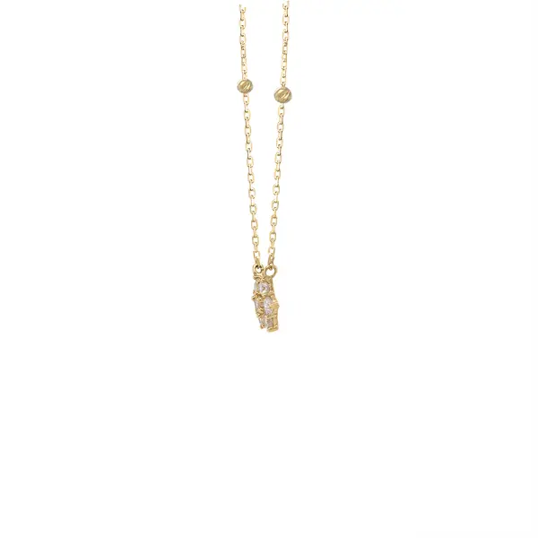 CLASSIC 7 STONE NECKLACE WHITE WITH BEADS