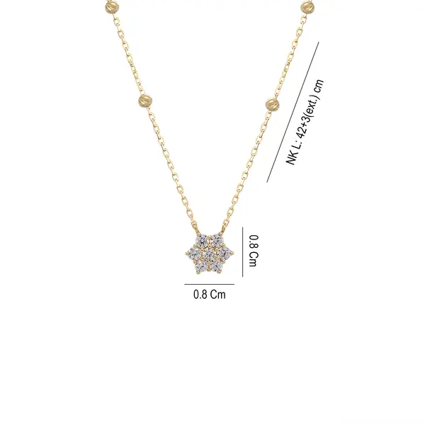 CLASSIC 7 STONE NECKLACE WHITE WITH BEADS