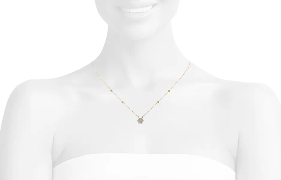 CLASSIC 7 STONE NECKLACE WHITE WITH BEADS