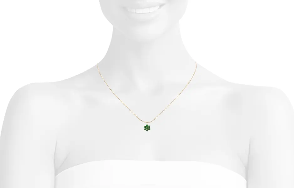 CLASSIC 7 STONE NECKLACE GREEN