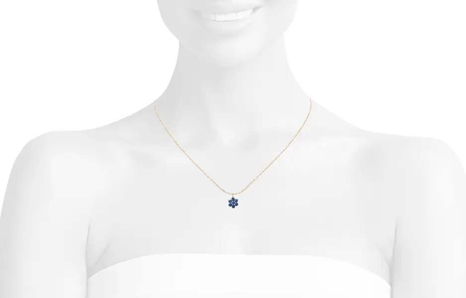 CLASSIC 7 STONE NECKLACE BLUE