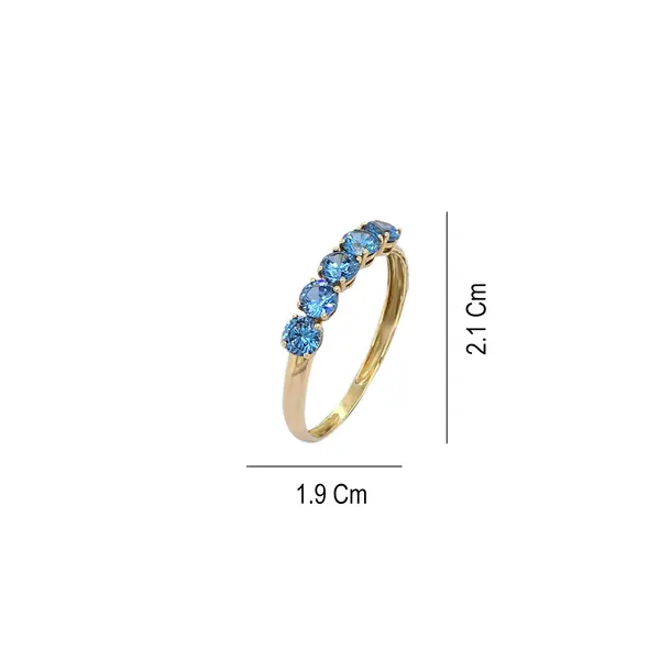 RING 5 STONE 3.5MM BLUE