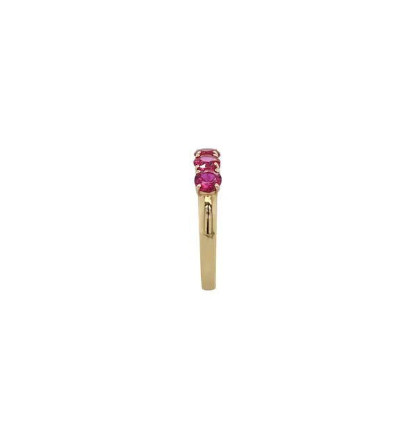 RING 5 STONE 4MM RED