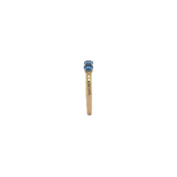 RING 5 STONE 4MM BLUE