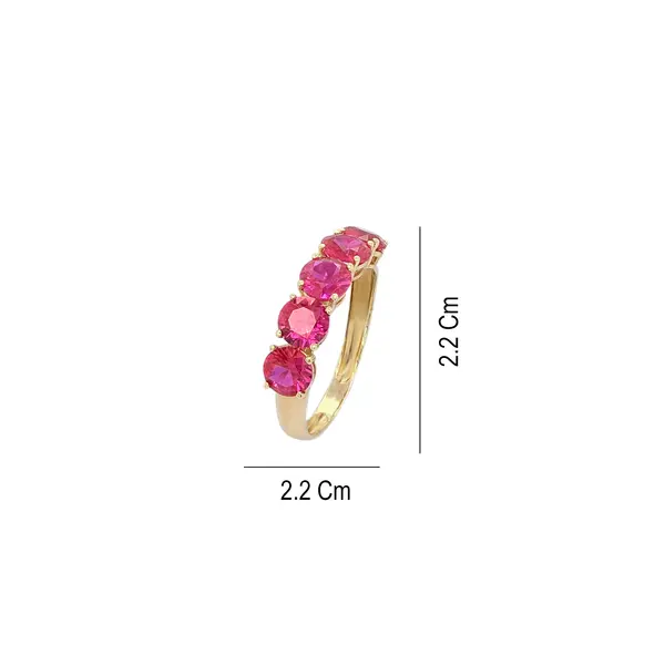 RING 5 STONE 5MM DARK PINK