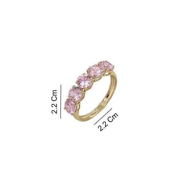 RING 5 STONE 5MM PINK