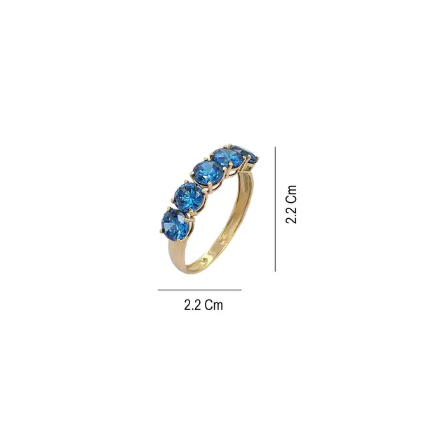 RING 5 STONE 5MM BLUE