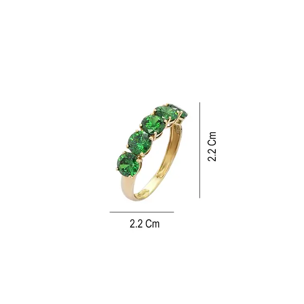 RING 5 STONE 5MM GREEN