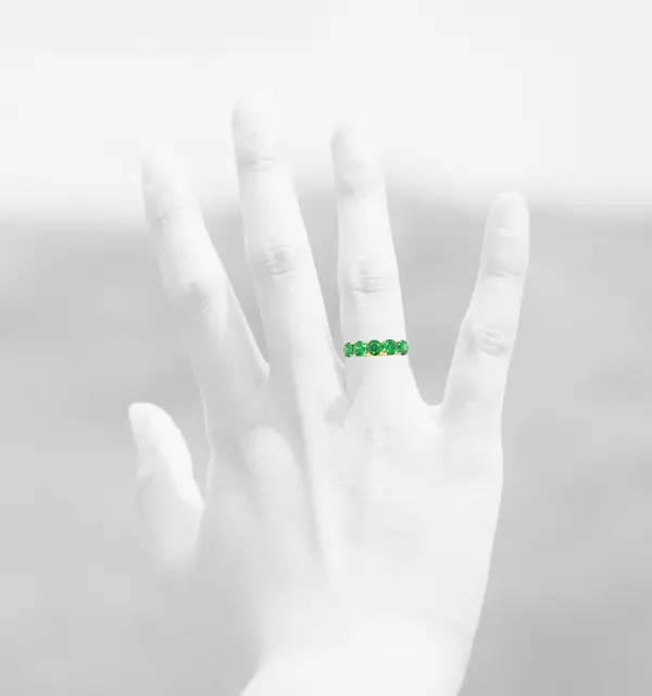 RING 5 STONE 5MM GREEN