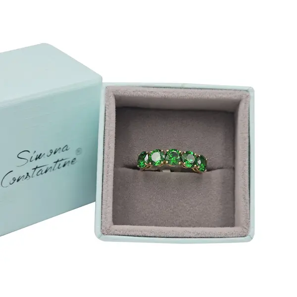 RING 5 STONE 5MM GREEN