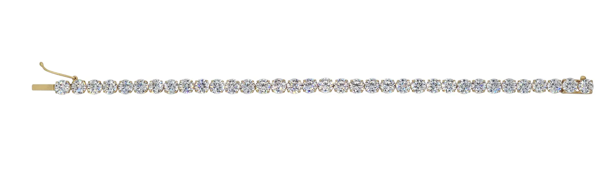 TENNIS BRACELET 5 STONE 5MM WHITE Y/G