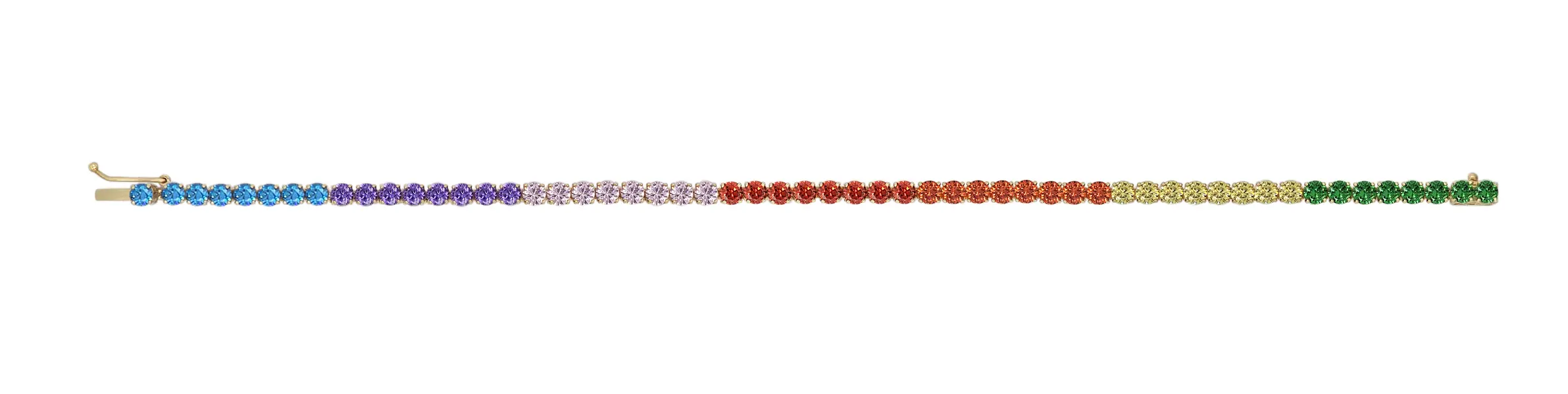 TENNIS BRACELET 5 STONE 3MM MIX Y/G