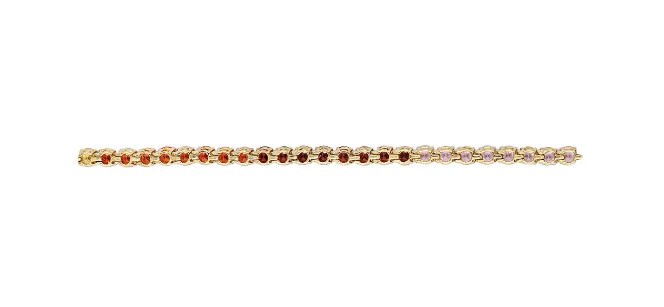 TENNIS BRACELET 5 STONE 3MM MIX Y/G