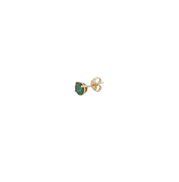 SOLITAIRE EARRINGS 6MM GREEN Y/G