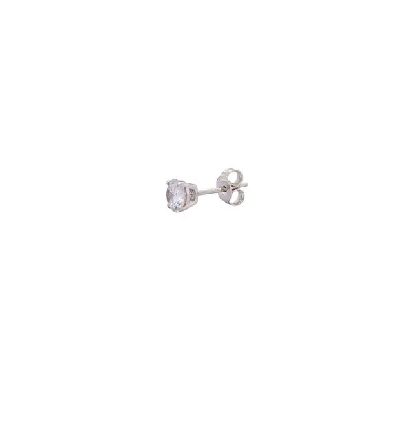 SOLITAIRE EARRINGS 6MM WHITE W/G