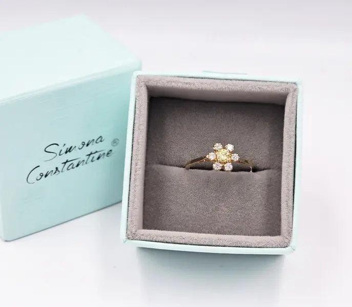 CLASSIC 7 STONE RING YELLOW AND WHITE 