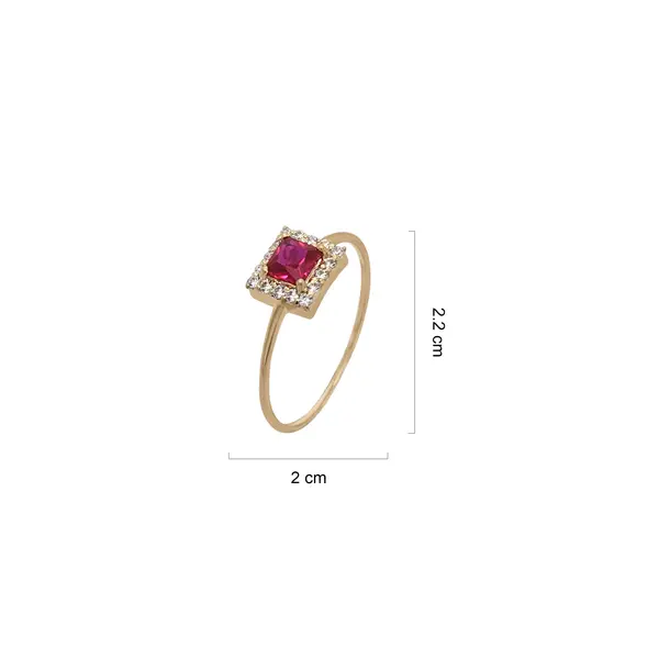 DIANA RING SQUARE RED