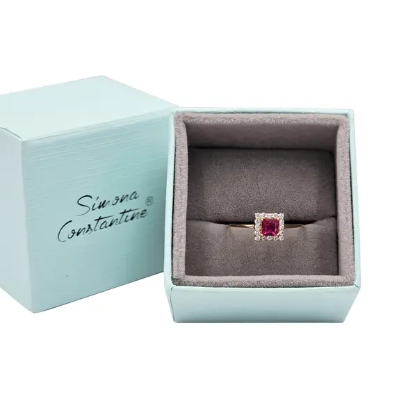 DIANA RING SQUARE RED