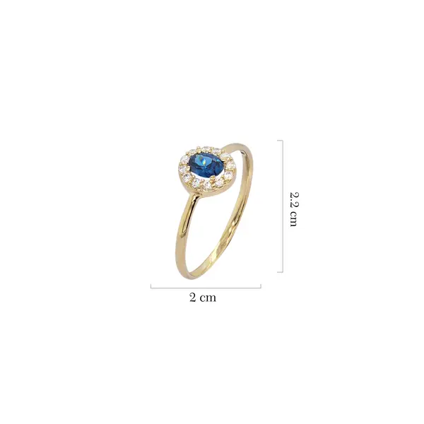 DIANA RING OVAL BLUE