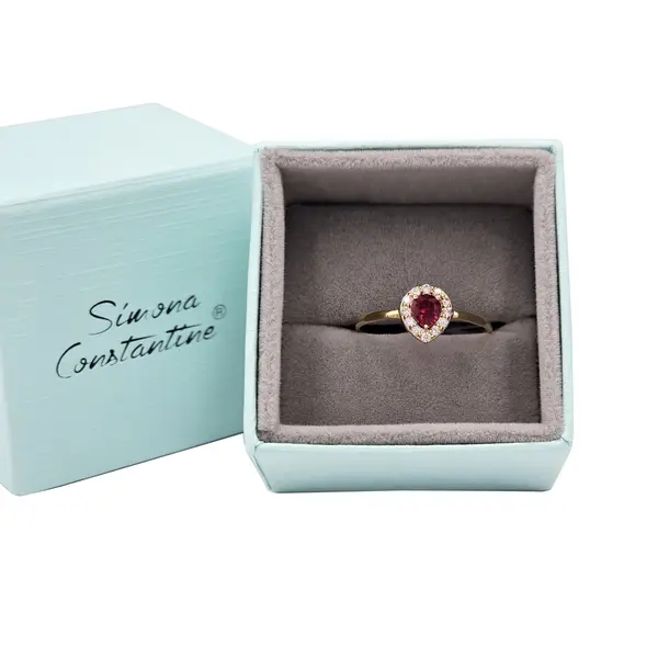 DIANA RING PEAR RED