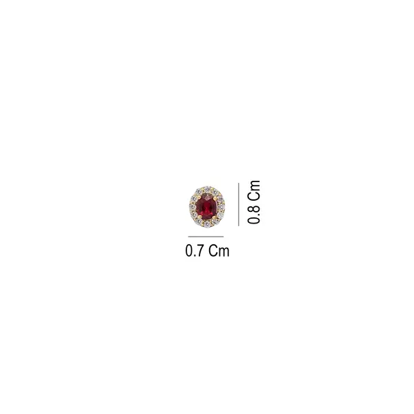 DIANA EARRINGS OVAL RED