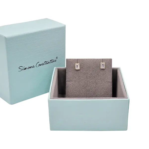 DIANA EARRINGS RECTANGLE WHITE