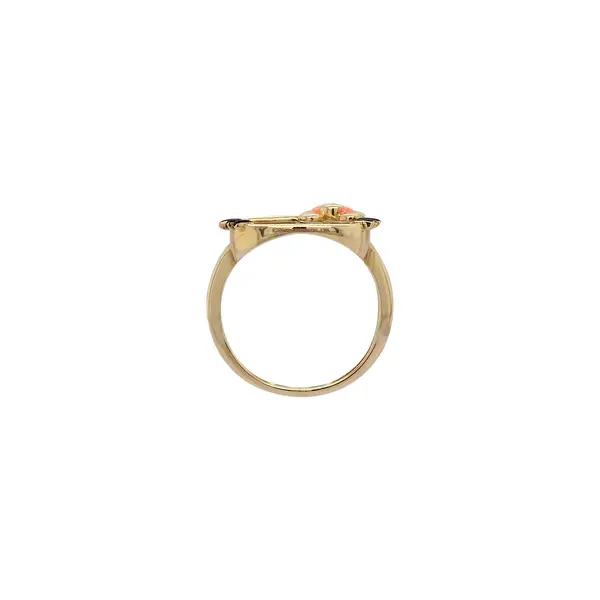 HELLO KITTY OPENFACE PINK ENAMEL RING
