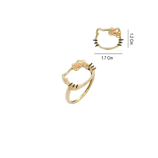HELLO KITTY OPENFACE PINK ENAMEL RING
