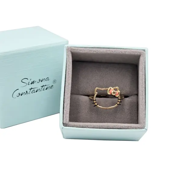 HELLO KITTY OPENFACE PINK ENAMEL RING