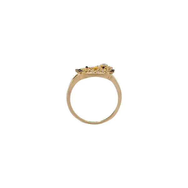 HELLO KITTY RING WITH CUBIC ZIRCONIA AND ENAMEL