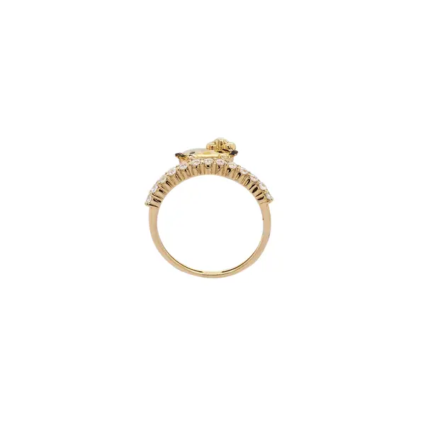 HELLO KITTY RING FACE ON A LINED CZ STONES