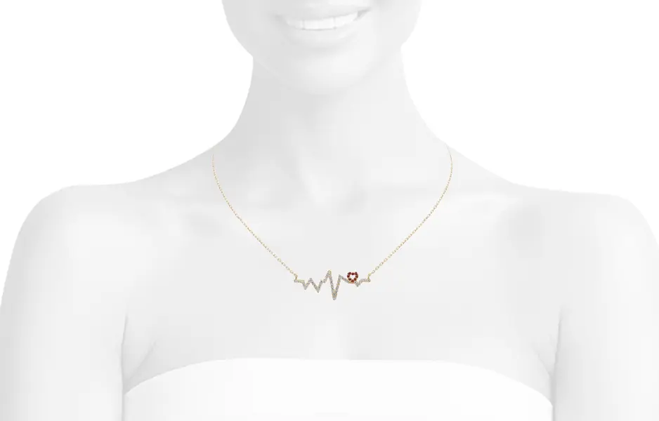 HEART BEAT STONE NECKLACE