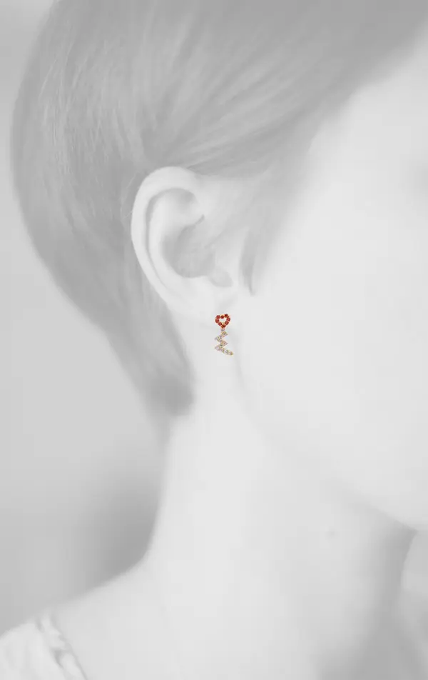 HEART BEAT STONE EARRINGS