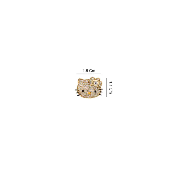 HELLO KITTY EARRINGS WITH CUBIC ZIRCONIA FACE
