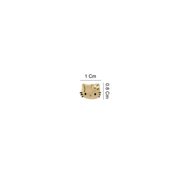 HELLO KITTY EARRINGS WITH GOLD FACE 1*0.8CM