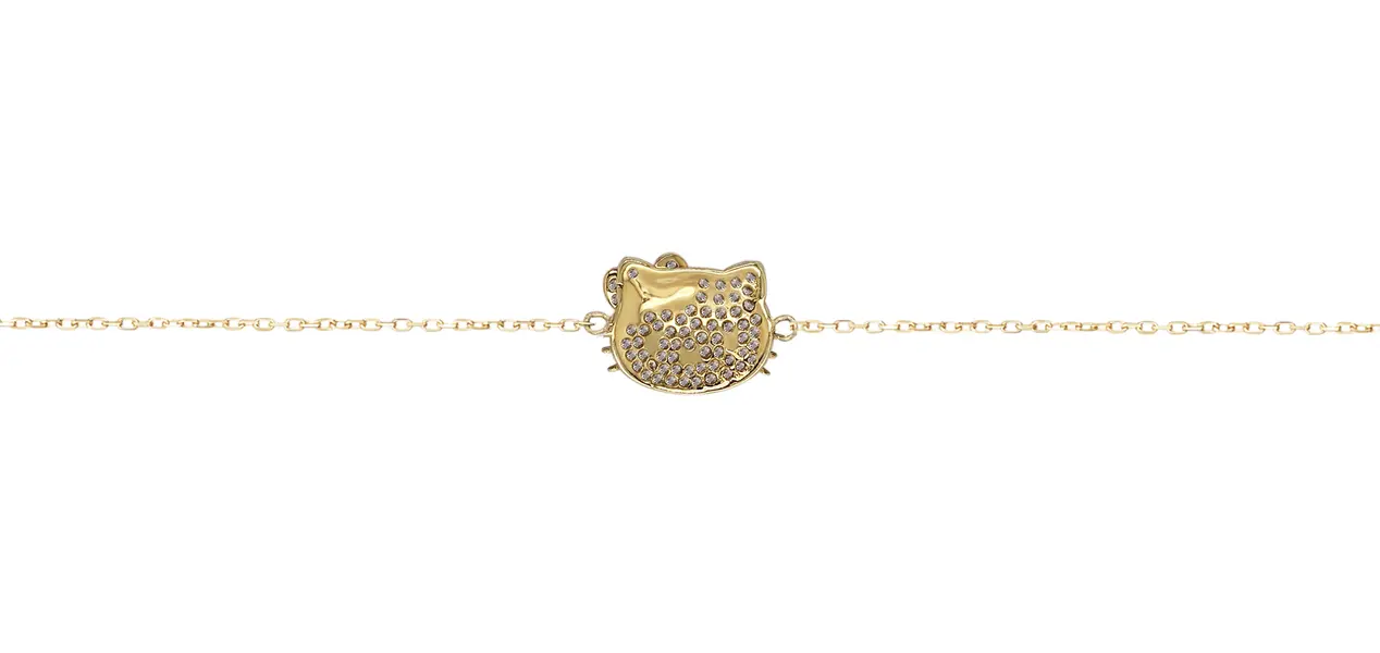 HELLO KITTY BRACELET WITH CUBIC ZIRCONIA FACE