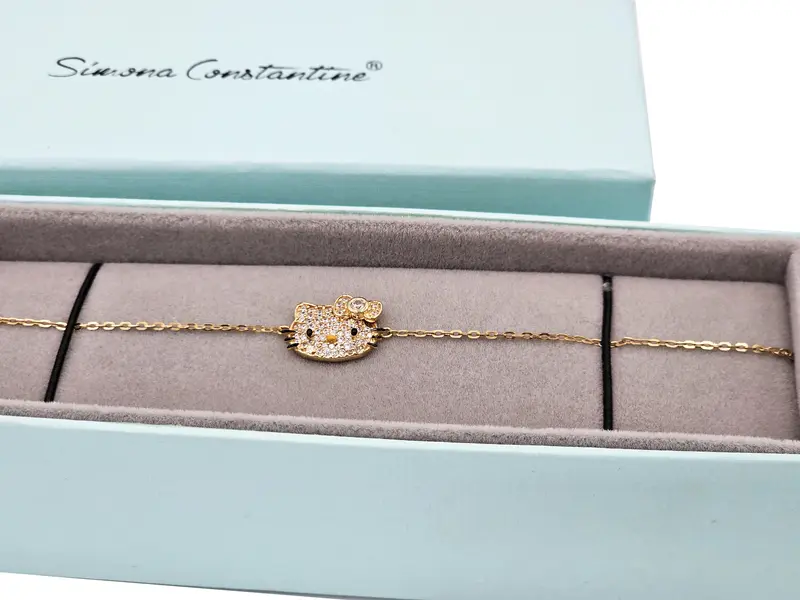 HELLO KITTY BRACELET WITH CUBIC ZIRCONIA FACE