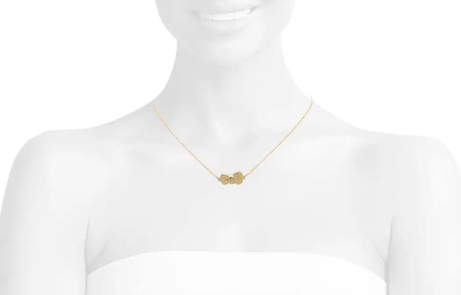 HELLO KITTY NECKLACE Y/G BOW
