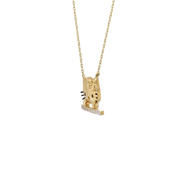 HELLO KITTY FACE NECKLACE ON STONE BASE