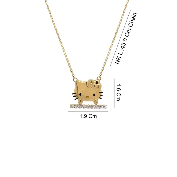 HELLO KITTY FACE NECKLACE ON STONE BASE