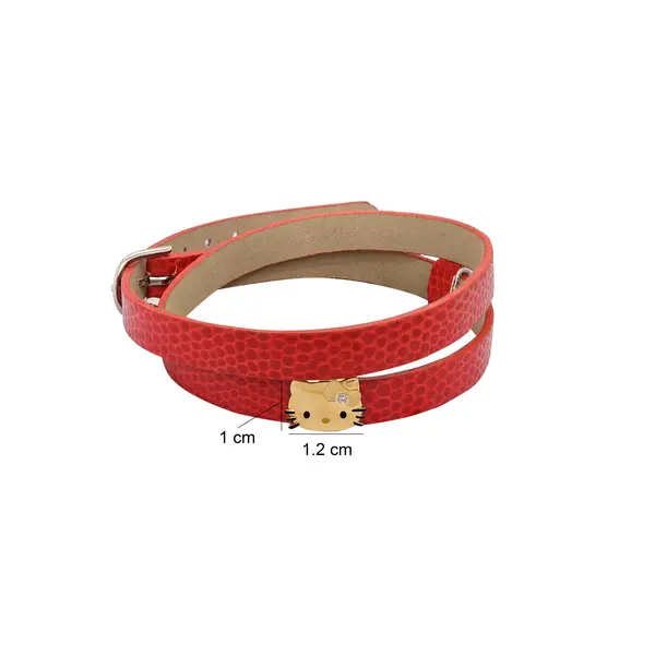 HELLO KITTY NECKLACE / BRACELET WITH RED LEATHER