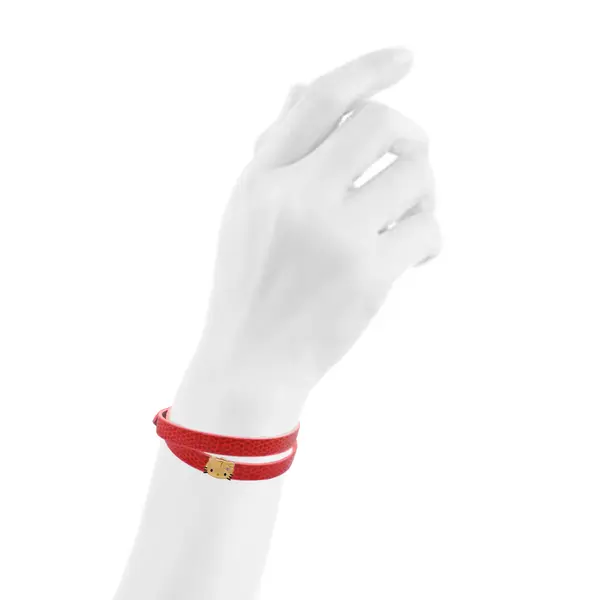 HELLO KITTY NECKLACE / BRACELET WITH RED LEATHER