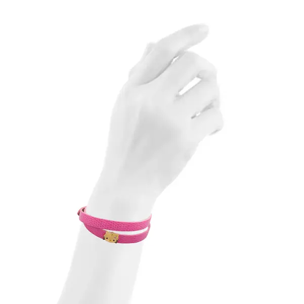 HELLO KITTY NECKLACE / BRACELET WITH PINK LEATHER