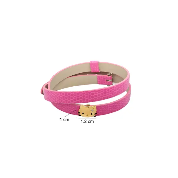 HELLO KITTY NECKLACE / BRACELET WITH PINK LEATHER