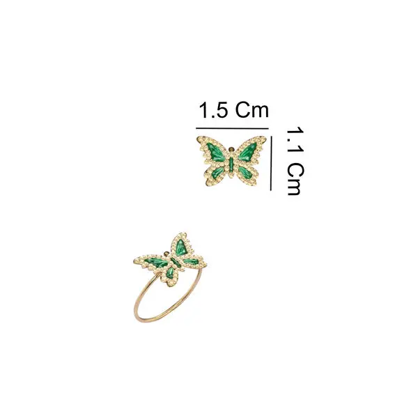 BUTTERFLY RING GREEN
