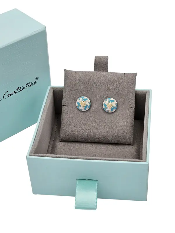 CHRISTIE'S EARRINGS WHITE AND BLUE