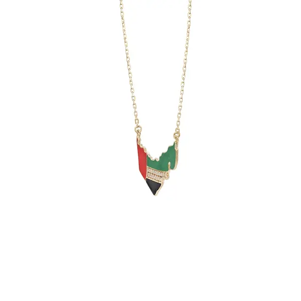 UAE NATIONAL DAY NECKLACE WITH ENAMEL AND ZIRCONIA STONES