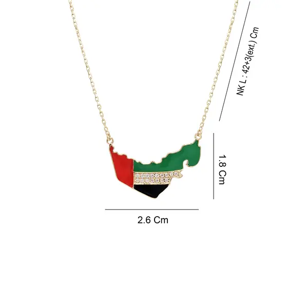 UAE NATIONAL DAY NECKLACE WITH ENAMEL AND ZIRCONIA STONES